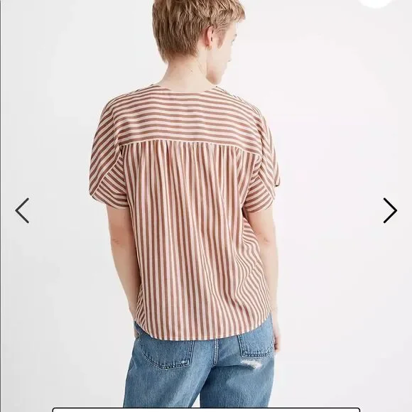 Madewell Rhyme Button-Front Top in Stripe Play - Picture 2 of 7
